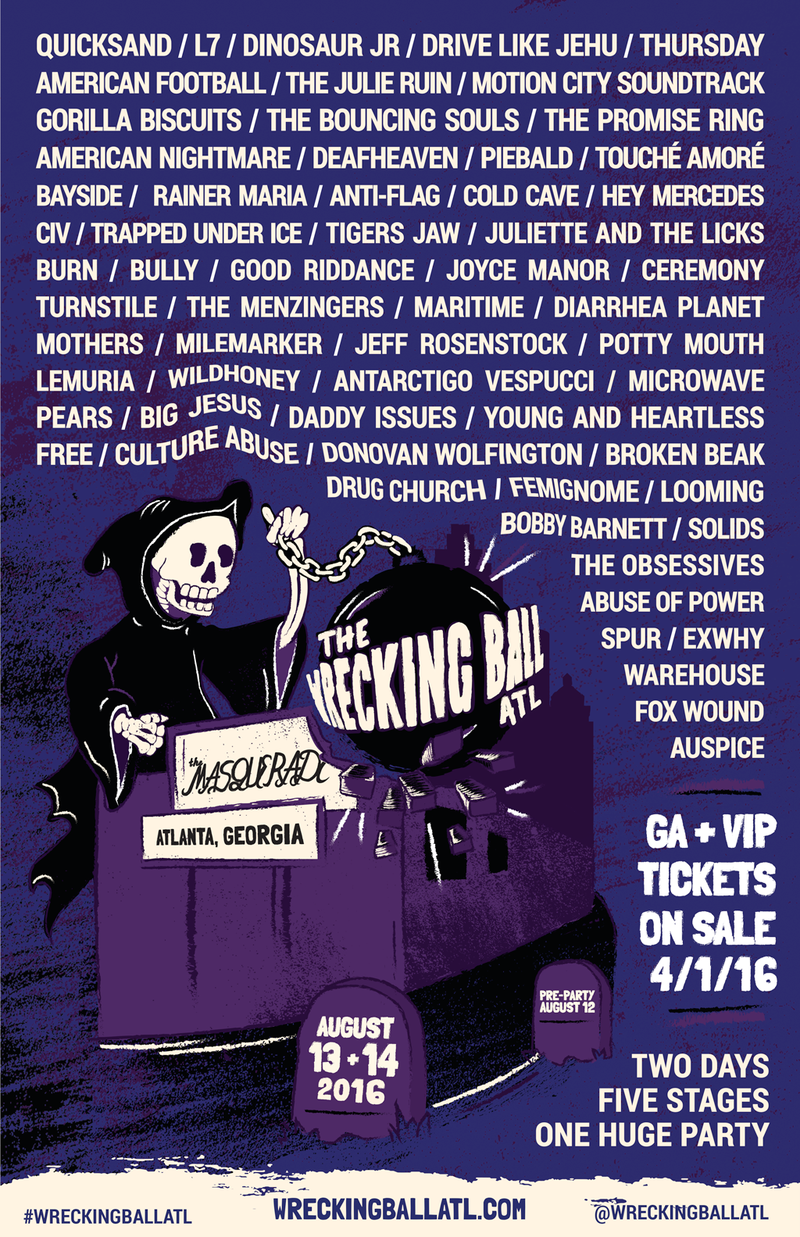 Illustration for article titled A reunited Thursday leads this year’s lineup for Atlanta’s Wrecking Ball fest